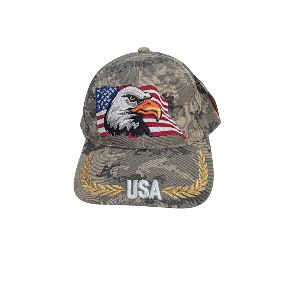 NWT Giant by Maxam USA Flag Patriotic Camo Baseball Trucker Cap Eagle Embroidery